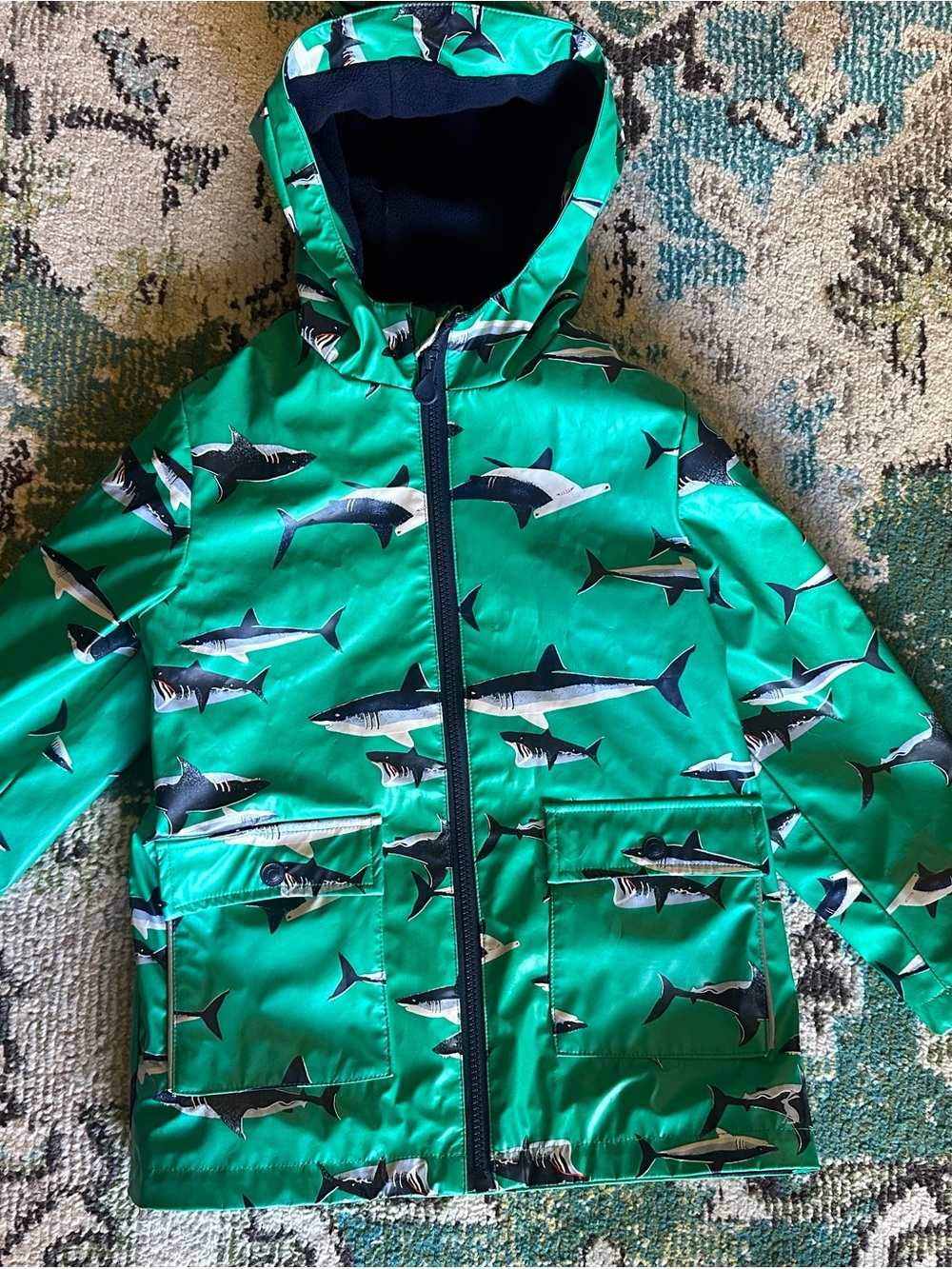 Joules Green Shark Hooded Swim Jacket